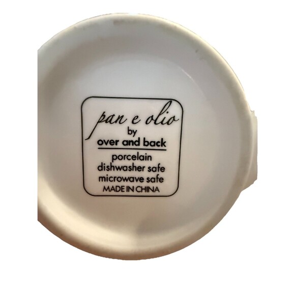 Over and Back Porcelain Oil & Vinegar Bottles Set, Pan e Olio Pattern, 6” Tall - Picture 7 of 7